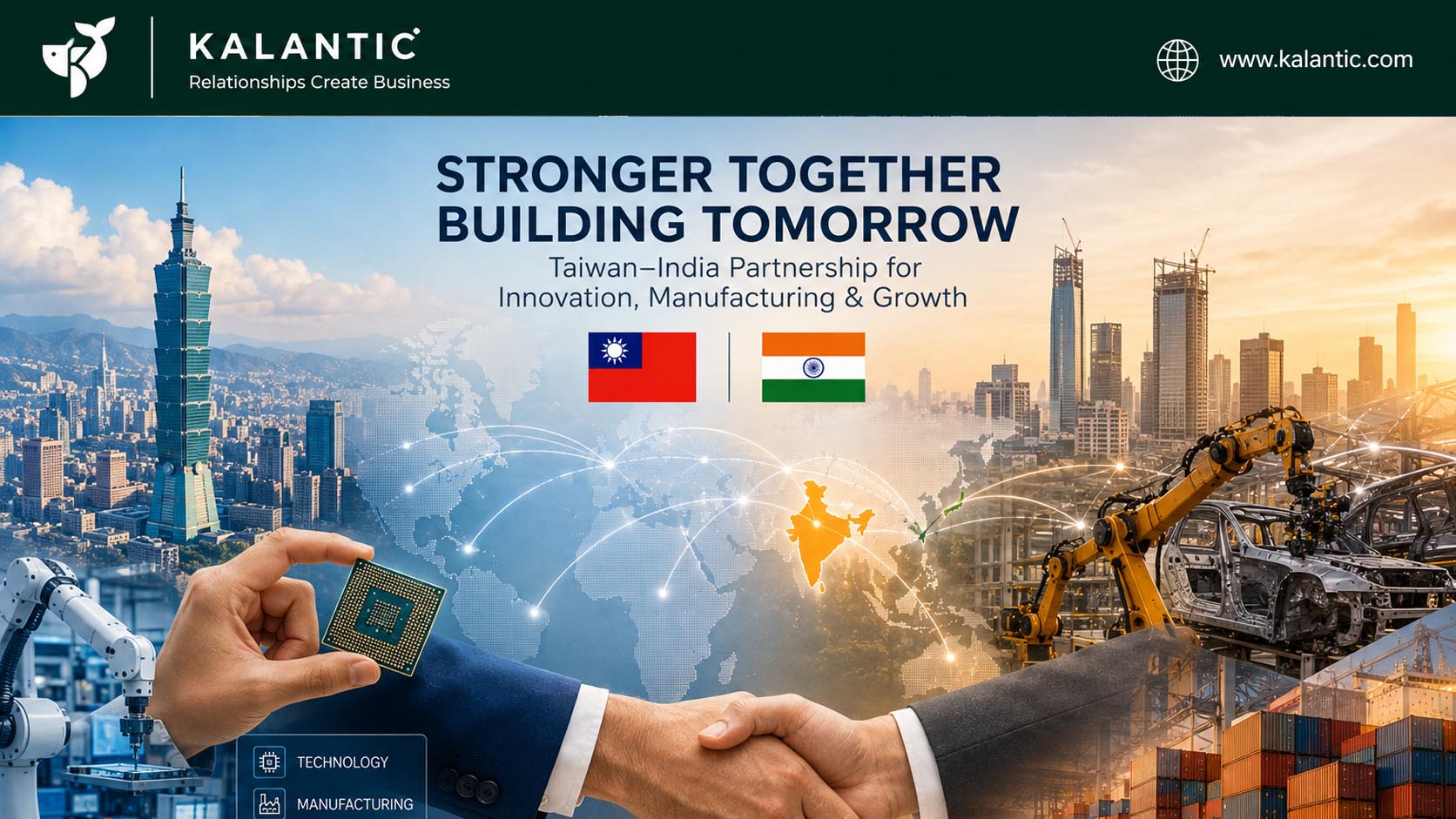 Global manufacturing and supply chain connections between international businesses and India
