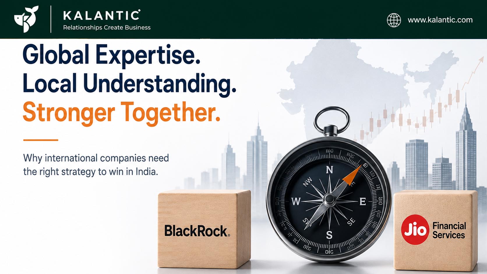 Minimal premium illustration representing a global financial company adapting its strategy for the Indian market